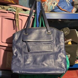 Banana republic Blue Leather Tote Bag